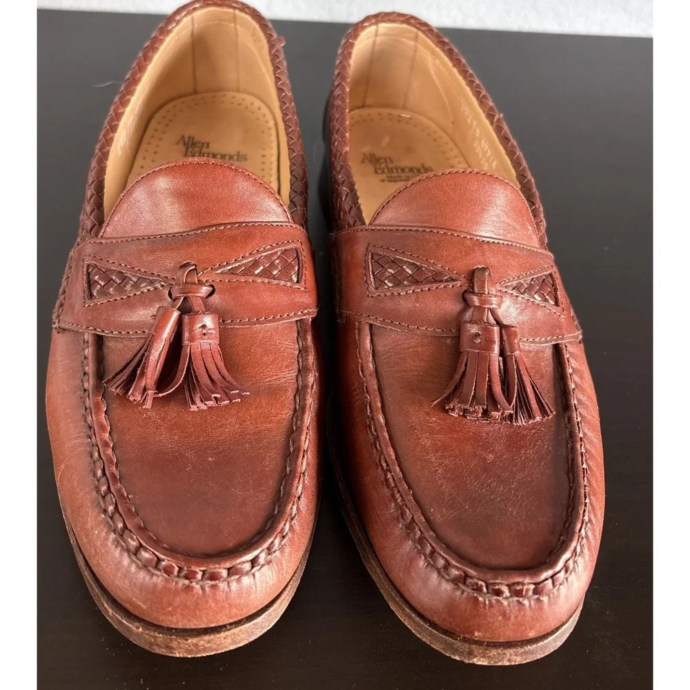 Allen Edmonds Maxfield Tassel Loafer‎ Men 10 Brown Leather Moc-Toe Made in USA